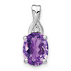 Lex & Lu 14k White Gold Amethyst and Diamond Pendant LAL2998 - Lex & Lu