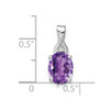 Lex & Lu 14k White Gold Amethyst and Diamond Pendant LAL2998 - 3 - Lex & Lu