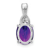 Lex & Lu 14k White Gold Amethyst and Diamond Pendant LAL2998 - 4 - Lex & Lu