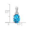 Lex & Lu 14k White Gold Blue Topaz and Diamond Pendant LAL2999 - 3 - Lex & Lu