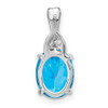 Lex & Lu 14k White Gold Blue Topaz and Diamond Pendant LAL2999 - 4 - Lex & Lu