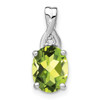 Lex & Lu 14k White Gold Peridot and Diamond Pendant LAL3002 - Lex & Lu