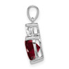 Lex & Lu 14k White Gold Garnet & Cr. Pink Sapphire Pendant - 2 - Lex & Lu