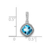 Lex & Lu 14k White Gold Cushion Blue Topaz and Diamond Pendant - 3 - Lex & Lu