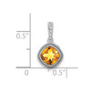 Lex & Lu 10k White Gold Cushion Citrine and Diamond Pendant - 2 - Lex & Lu