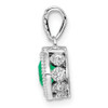 Lex & Lu 14k White Gold Emerald and Diamond Pendant LAL3026 - 2 - Lex & Lu