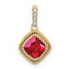 Lex & Lu 14k Yellow Gold Ruby and Diamond Pendant LAL3039 - Lex & Lu