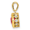 Lex & Lu 14k Yellow Gold Ruby and Diamond Pendant LAL3039 - 2 - Lex & Lu