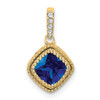 Lex & Lu 10k Yellow Gold Sapphire and Diamond Pendant - Lex & Lu