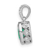 Lex & Lu 14k White Gold Emerald and Diamond Pendant LAL3050 - 2 - Lex & Lu