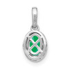 Lex & Lu 14k White Gold Emerald and Diamond Pendant LAL3050 - 3 - Lex & Lu