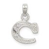 Lex & Lu Sterling Silver CZ Initial C Pendant LAL24469 - Lex & Lu