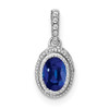 Lex & Lu 14k White Gold Sapphire and Diamond Pendant LAL3058 - Lex & Lu