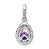 Lex & Lu 14k White Gold Pear Amethyst and Diamond Pendant LAL3060 - 3 - Lex & Lu