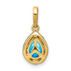 Lex & Lu 14k Yellow Gold Pear Blue Topaz and Diamond Pendant - 3 - Lex & Lu