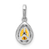 Lex & Lu 14k White Gold Pear Citrine and Diamond Pendant - 3 - Lex & Lu