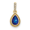 Lex & Lu 14k Yellow Gold Sapphire and Diamond Pendant LAL3075 - Lex & Lu