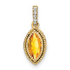 Lex & Lu 14k Yellow Gold Marquise Citrine and Diamond Pendant - Lex & Lu