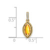 Lex & Lu 14k Yellow Gold Marquise Citrine and Diamond Pendant - 4 - Lex & Lu