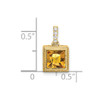 Lex & Lu 14k Yellow Gold Square Citrine and Diamond Pendant - 3 - Lex & Lu