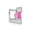 Lex & Lu 14k White Gold Square Created Pink Sapphire and Diamond Pendant - 2 - Lex & Lu