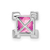 Lex & Lu 14k White Gold Square Created Pink Sapphire and Diamond Pendant - 4 - Lex & Lu