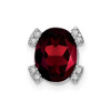 Lex & Lu 14k White Gold Oval Garnet and Diamond Pendant LAL3103 - Lex & Lu