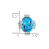 Lex & Lu 14k White Gold Oval Blue Topaz and Diamond Pendant LAL3105 - 3 - Lex & Lu