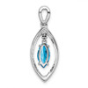 Lex & Lu 14k White Gold Blue Topaz and Diamond Pendant LAL3125 - 4 - Lex & Lu