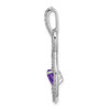 Lex & Lu 14k White Gold Amethyst and Diamond Pendant LAL3128 - 2 - Lex & Lu