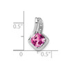 Lex & Lu 14k White Gold Created Pink Sapphire and Diamond Pendant LAL3140 - 2 - Lex & Lu