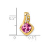 Lex & Lu 14k Yellow Gold Created Pink Sapphire and Diamond Pendant LAL3141 - 2 - Lex & Lu
