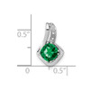 Lex & Lu 14k White Gold Created Emerald and Diamond Pendant LAL3142 - 2 - Lex & Lu