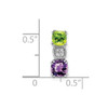 Lex & Lu 14k White Gold Peridot & Amethyst and Diamond Pendant - 3 - Lex & Lu