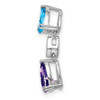 Lex & Lu 14k White Gold Blue Topaz & Amethyst and Diamond Pendant LAL3167 - 2 - Lex & Lu