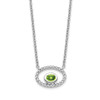 Lex & Lu 14k White Gold Peridot and Diamond Necklace - Lex & Lu