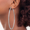 Lex & Lu Sterling Silver w/Rhodium Satin Finished D/C Twisted Hoop Earrings LAL24482 - 3 - Lex & Lu