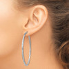 Lex & Lu Sterling Silver w/Rhodium Satin & D/C Twist Hoop Earrings LAL24484 - 3 - Lex & Lu