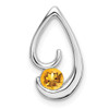 Lex & Lu 14k White Gold Citrine Pendant LAL3206 - Lex & Lu