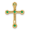 Lex & Lu 10k Yellow Gold Emerald Cross Pendant - 3 - Lex & Lu