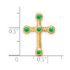 Lex & Lu 14k Yellow Gold Emerald Cross Pendant - 2 - Lex & Lu