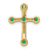 Lex & Lu 14k Yellow Gold Emerald Cross Pendant - 3 - Lex & Lu