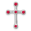 Lex & Lu 10k White Gold Ruby Cross Pendant - Lex & Lu