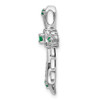 Lex & Lu 14k White Gold Emerald and Diamond Cross Pendant - 2 - Lex & Lu