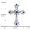 Lex & Lu 14k White Gold Sapphire and Diamond Cross Pendant - 3 - Lex & Lu