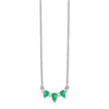 Lex & Lu 14k White Gold Emerald and Diamond Necklace LAL3238 - 2 - Lex & Lu