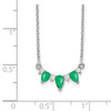 Lex & Lu 14k White Gold Emerald and Diamond Necklace LAL3238 - 3 - Lex & Lu