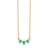 Lex & Lu 14k Yellow Gold Emerald and Diamond Necklace LAL3239 - 2 - Lex & Lu