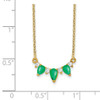 Lex & Lu 14k Yellow Gold Emerald and Diamond Necklace LAL3239 - 3 - Lex & Lu