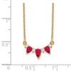 Lex & Lu 14k Yellow Gold Ruby and Diamond Necklace LAL3241 - 3 - Lex & Lu